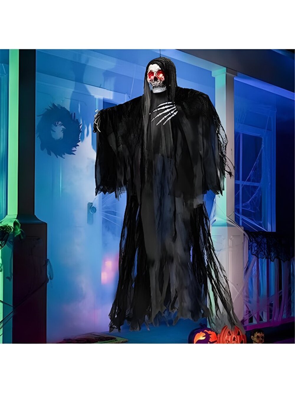 59” Halloween Animated Hanging Grim Reaper Outdoor Decorations with Voice
